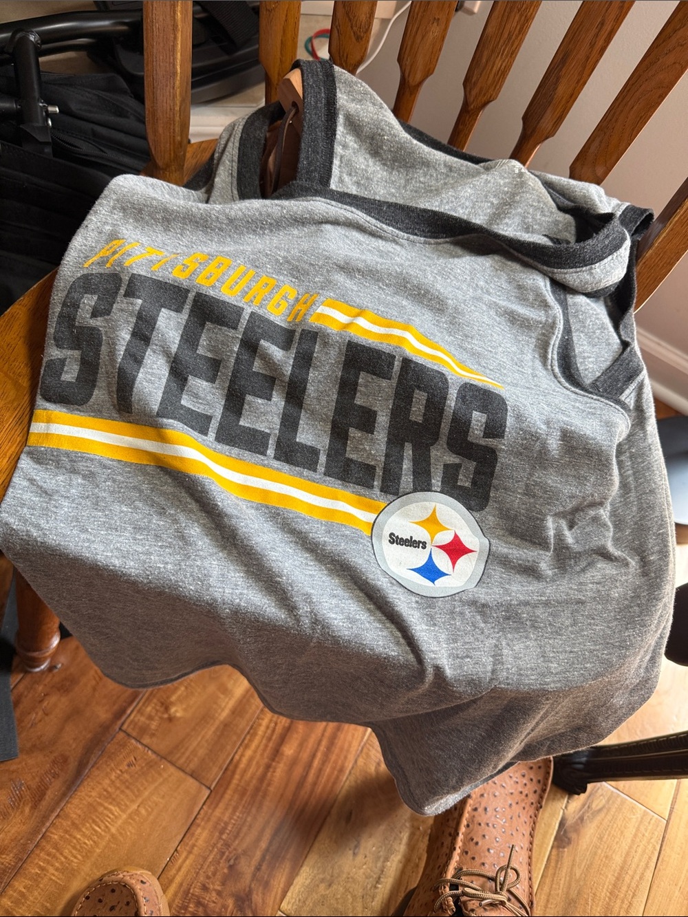 Fanatics Gray Pittsburgh Steelers Tank Top with Yellow and Black Graphics